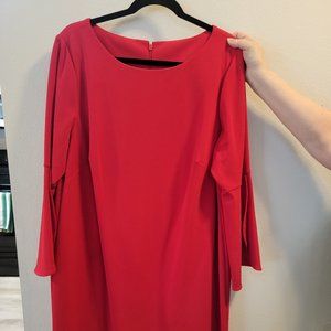 Women's red dress size 18 long sleeve